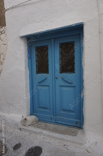 blue door city of mikonos, europe  © angelicamorales
