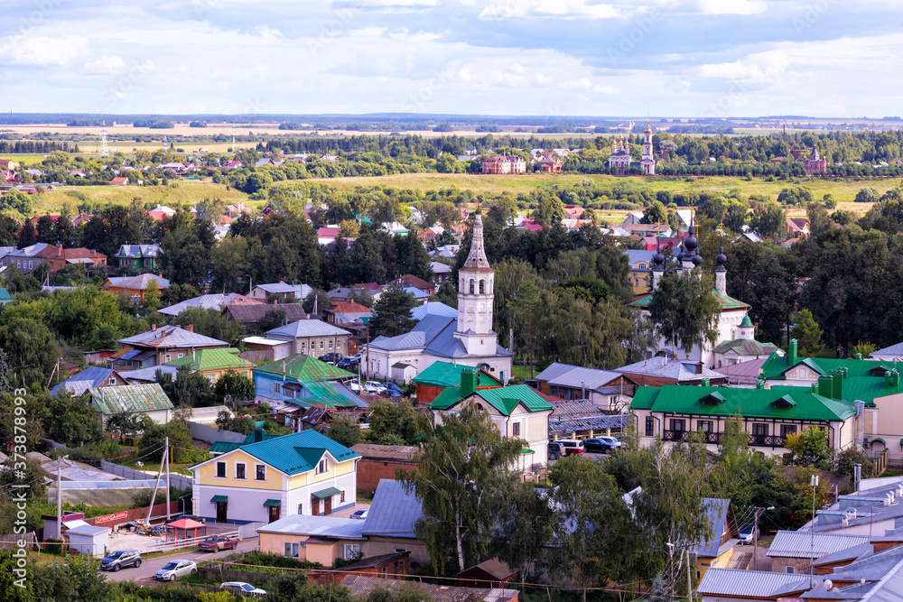 aerial view of the city of Suzdal, Russia.