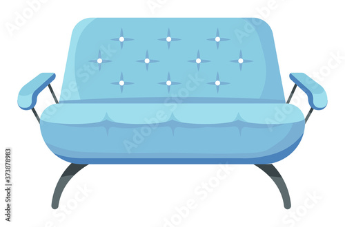 Contemporary sofa, comfy couch for interior design vector
