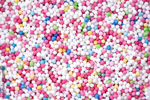 Colorful eatable sugar pearls for food decoration