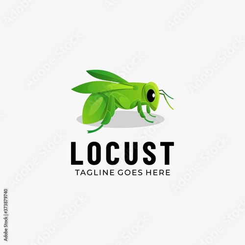 Vector Logo Illustration Locust Gradient Colorful Style.