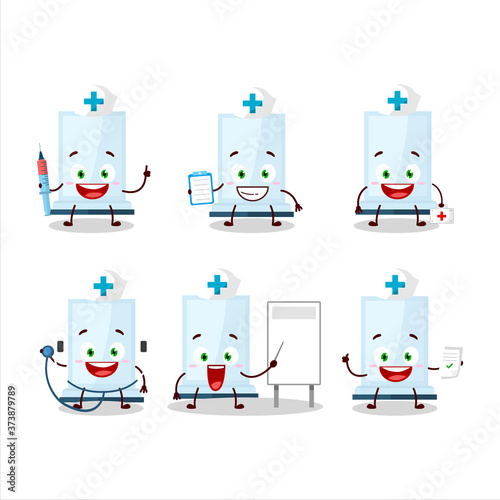 Doctor profession emoticon with aeropress cartoon character