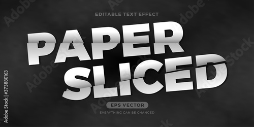Sliced editable text effect vector