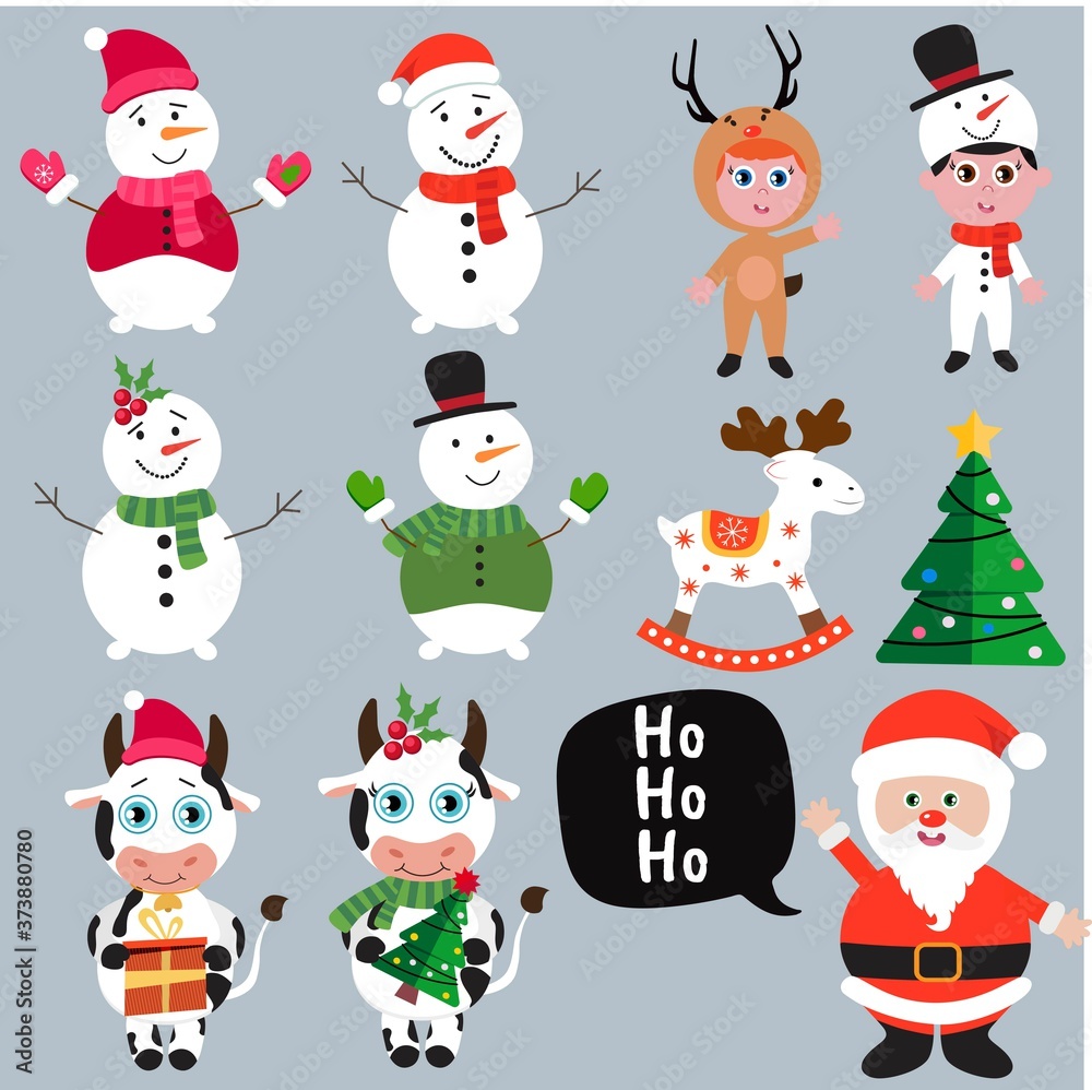 Print Hand drawn of Merry Christmas Collections. Vector Illustration. Print Hand drawn of Merry Christmas Collections. Vector Illustration.