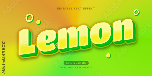 Lemon Juice Trendy editable text effect vector