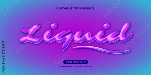 Liquid editable text effect vector