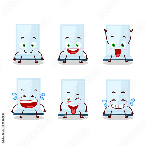 Cartoon character of aeropress with smile expression