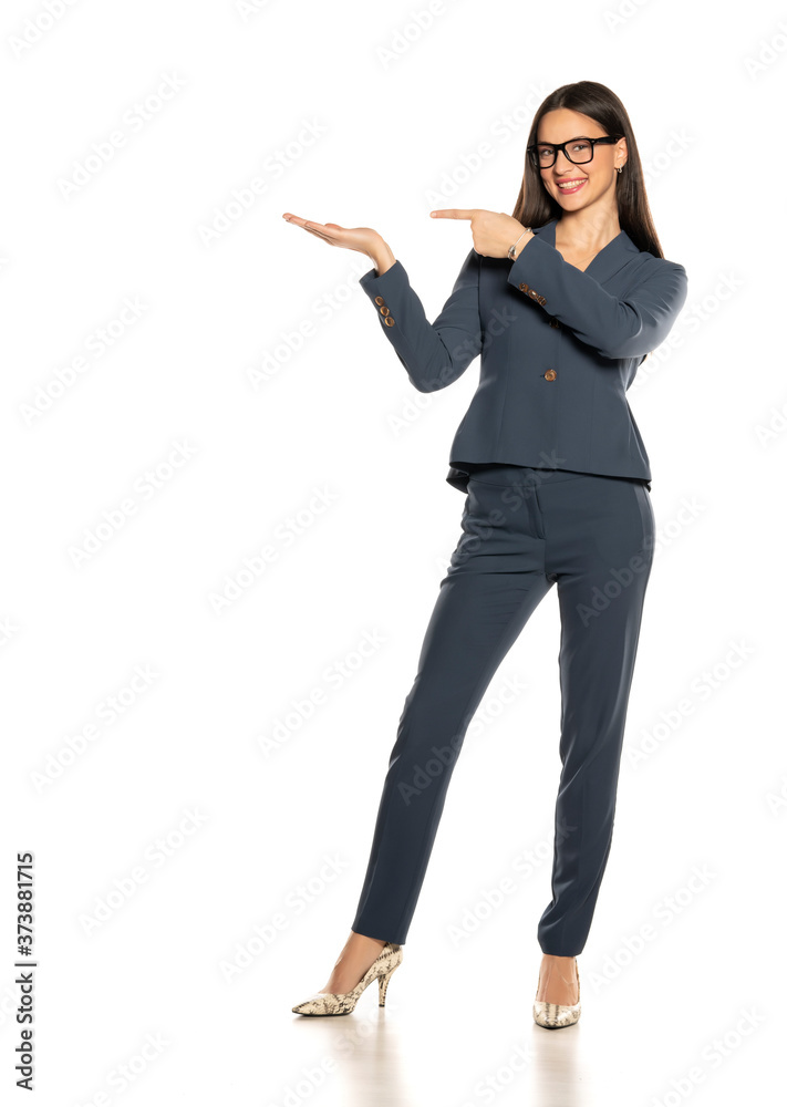 beautifu advertizing business woman in a pants and jacket beautifu advertizing business woman in a pants and jacket