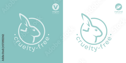 Cruelty-free rabbit icon. Animal welfare protection sign. Bunny care symbol. Not tested on animals product stamp emblem. Vector illustration.