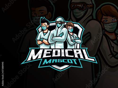 Medical mascot esport logo design