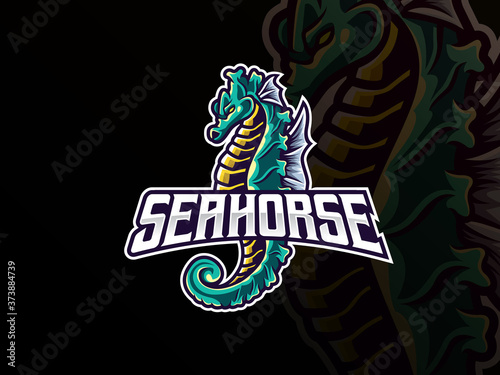 Seahorse mascot esport logo design