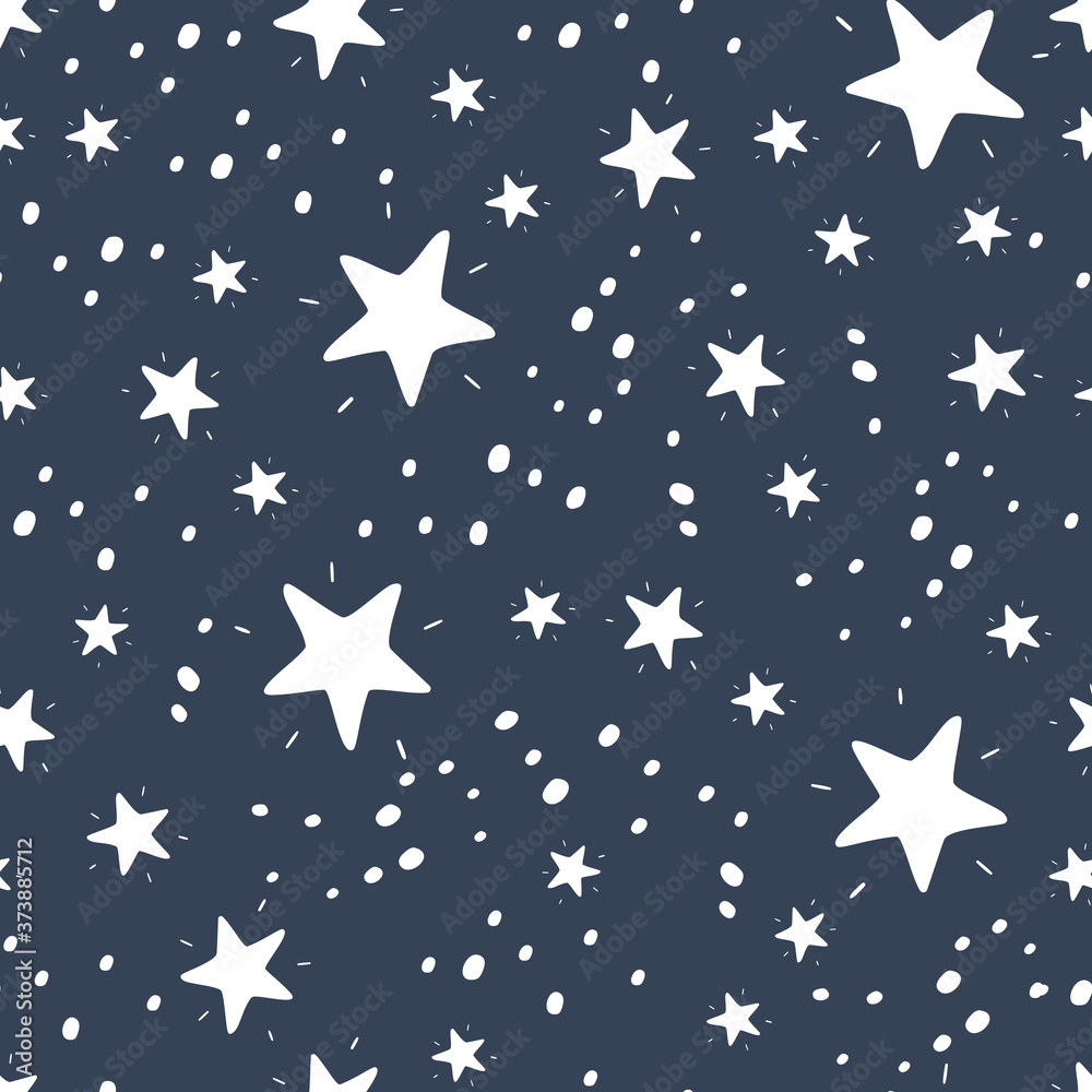 Seamless pattern withstars on a blue background. Vector Seamless pattern withstars on a blue background. Vector