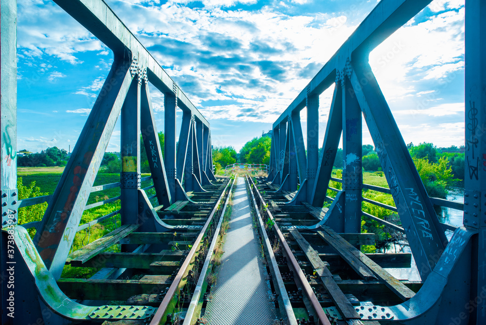 A closed railway bridge, Kujawsko-Pomorskie, Poland A closed railway bridge, Kujawsko-Pomorskie, Poland