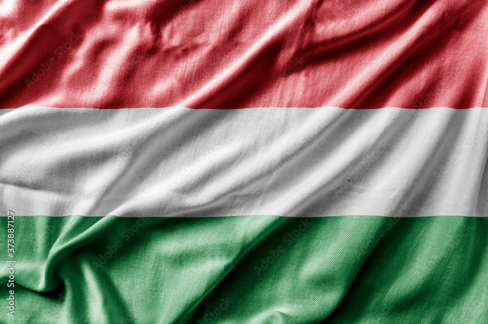 Waving detailed national country flag of Hungary