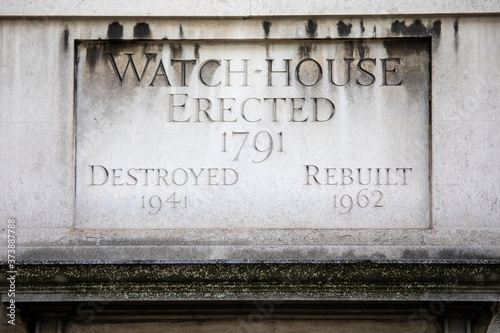 Watch House Plaque at St Sepulchre's Church in London, UK © chrisdorney