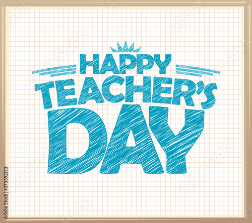 Happy teacher's day green chalkboard banner