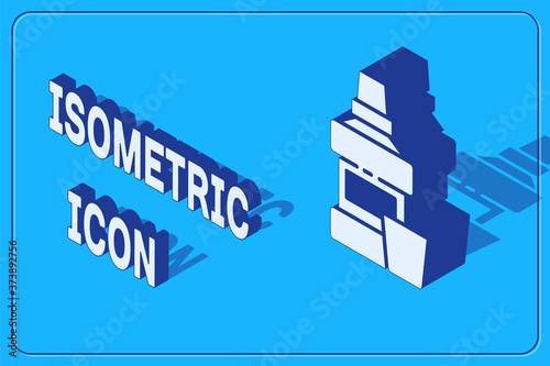 Isometric Mouthwash plastic bottle and glass icon isolated on blue background. Liquid for rinsing mouth. Oralcare equipment. Vector.