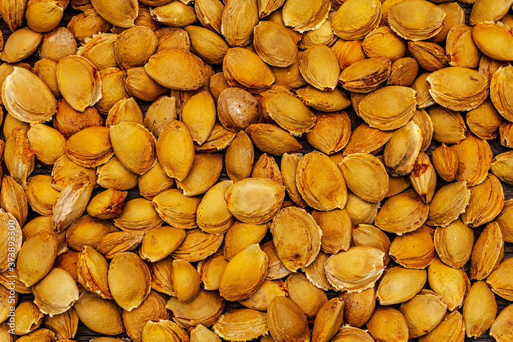 Apricot seeds background Apricot seeds background