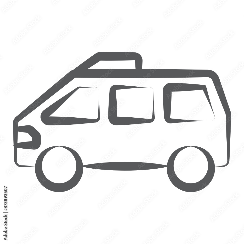 Icon of self propelled vehicle, line design of camper van vector
Icon of self propelled vehicle, line design of camper van vector