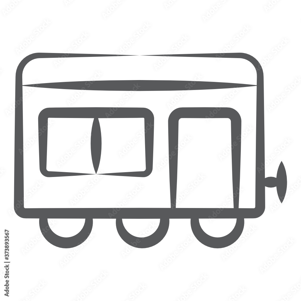 Icon of cargo train vector in line style
Icon of cargo train vector in line style