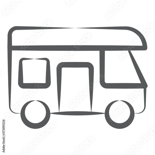 
Icon of self propelled vehicle, line design of camper van vector 
