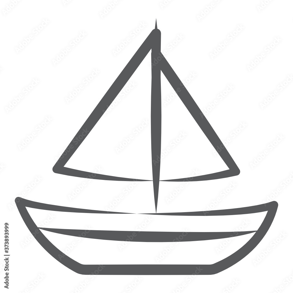Boat, watercraft icon in linear design.
Boat, watercraft icon in linear design.