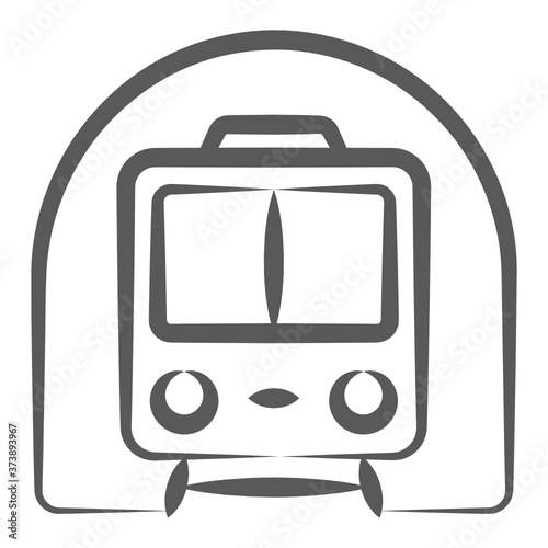 
Train on railway track icon, editable vector of public train 
