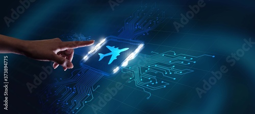 Business, Technology, Internet and network concept. Travel transportation concept with planes. © putilov_denis