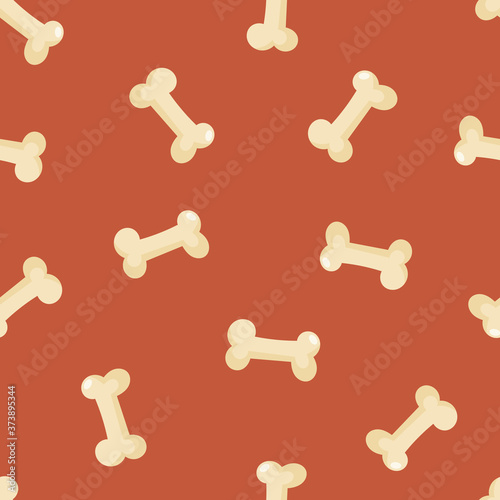 Seamless pattern with bones in cartoon style.