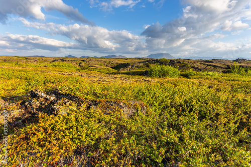 View of the Icelandic wilderness in the northern part of the country, Iceland.