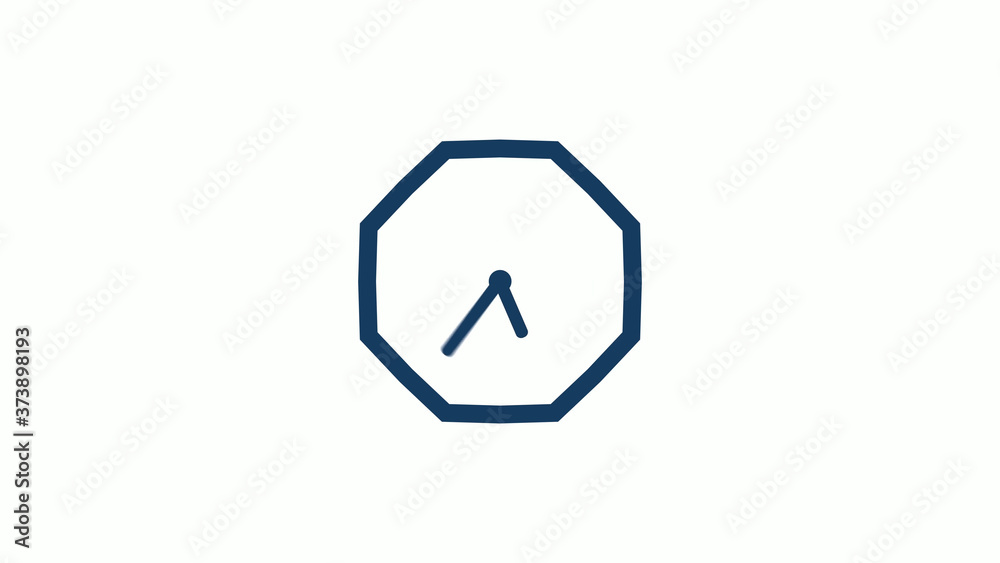 Aqua dark counting down clock icon on white background,Clock icon without trick Aqua dark counting down clock icon on white background,Clock icon without trick