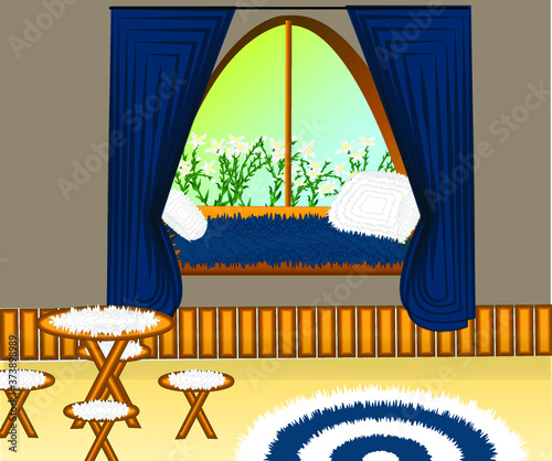 room with window sill 
