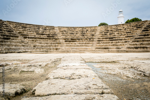 Pafos Odeon, Cyprus,Roman theatre at archeology site of Paphos photo