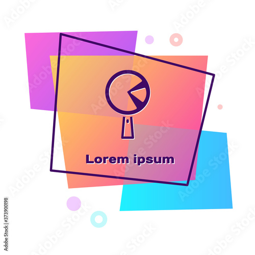 Purple Omelette in frying pan icon isolated on white background. Omelet in a skillet. Color rectangle button. Vector.