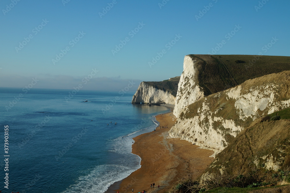 Durdle Door, iconic limestone formation in Dorset, Jurassic coast photographed in December 2016 Durdle Door, iconic limestone formation in Dorset, Jurassic coast photographed in December 2016