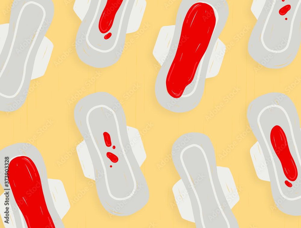 Pattern of sanitary pads illustration Pattern of sanitary pads illustration