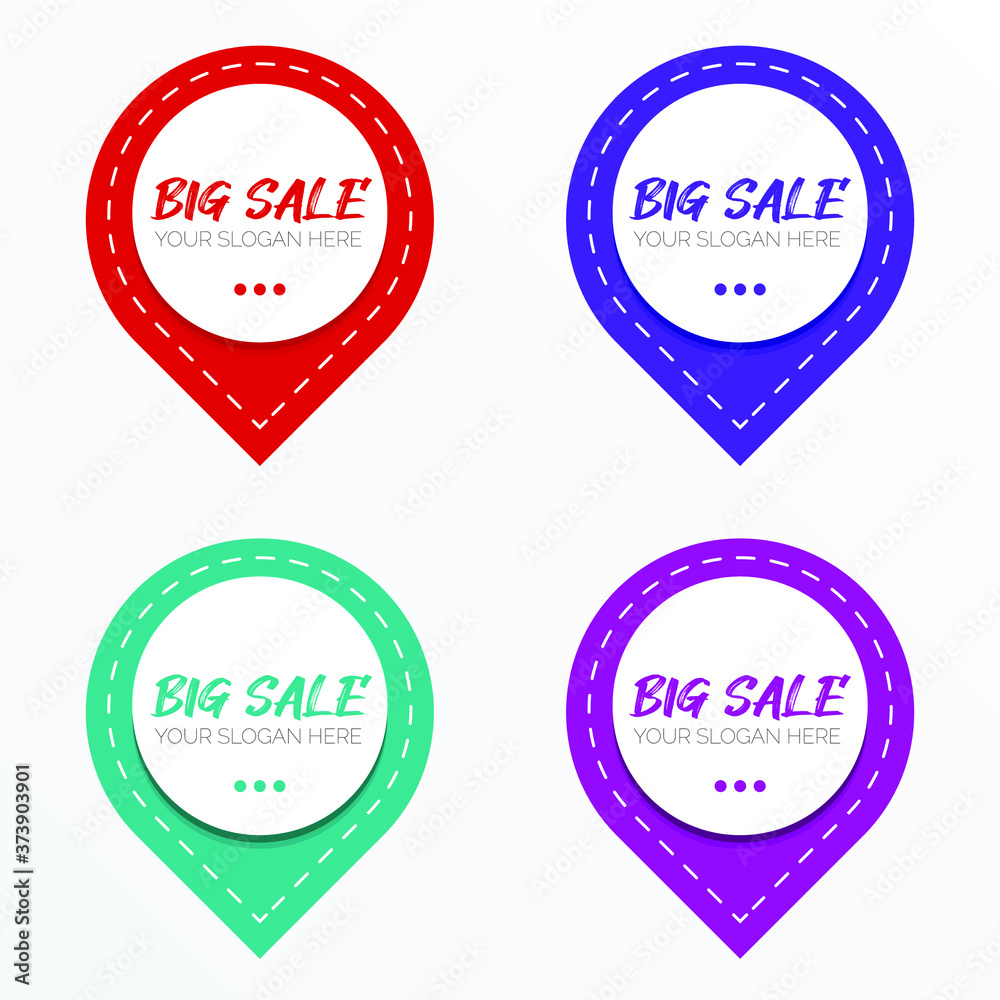 Location icon map pointer or sale label with different color Location icon map pointer or sale label with different color