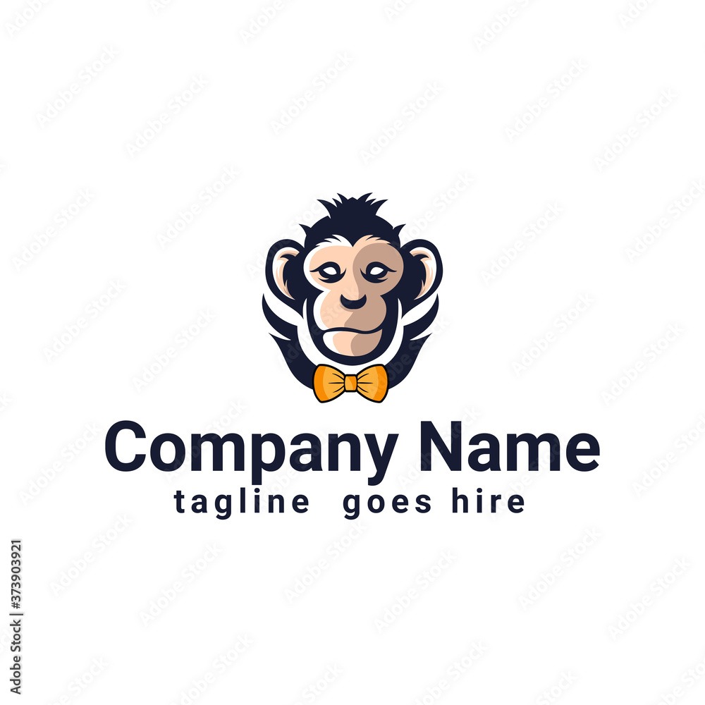 monkey mascot logo design with colorfull coloring