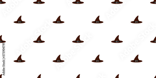 Witch hat isolated on a white background.  Vector seamless pattern for Halloween