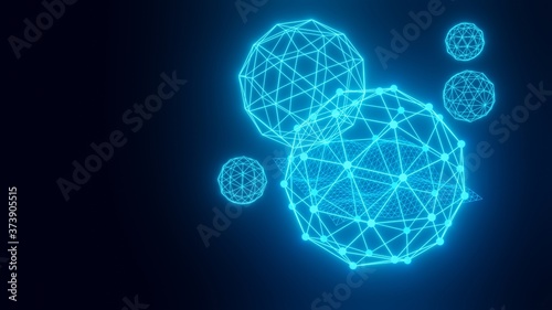 Technology Poster, Banner Background with spheres photo