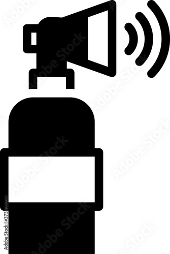 Black Air horn icon isolated on white background. Sport fans or citizens against government and corruption. Vector.