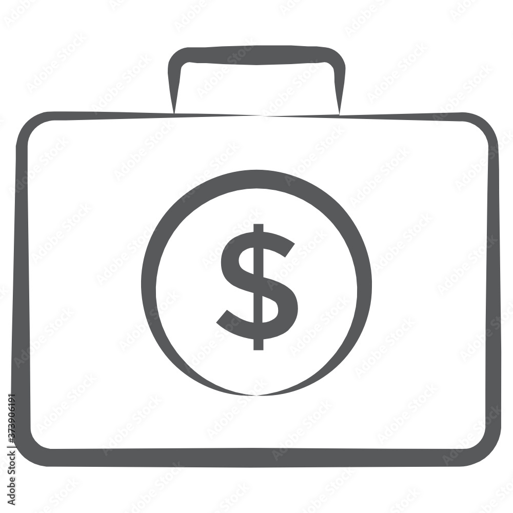 Dollar on briefcase, financial bag icon in line veor
Dollar on briefcase, financial bag icon in line veor