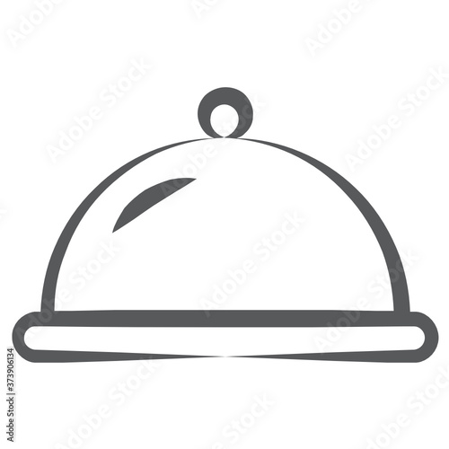 
Cloche, food covering platter icon design line vector 
