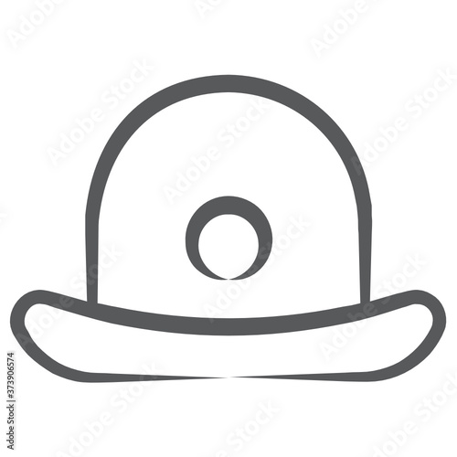 
A head covering accessory, summer hat icon in line design 

