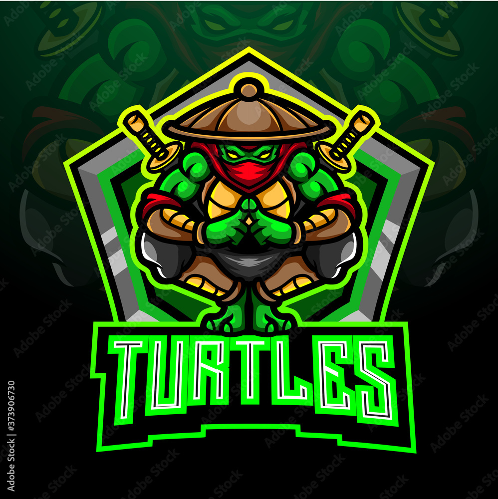 Turtle esport logo mascot design