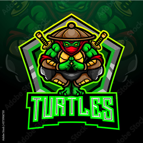 Turtle esport logo mascot design