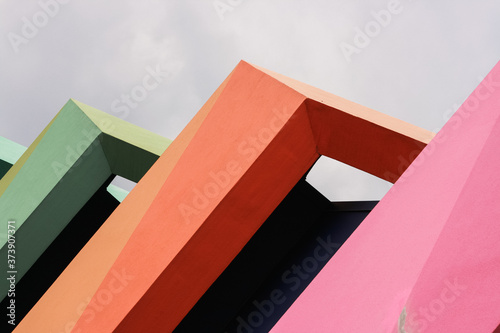 colorful arches geometrical shapes 