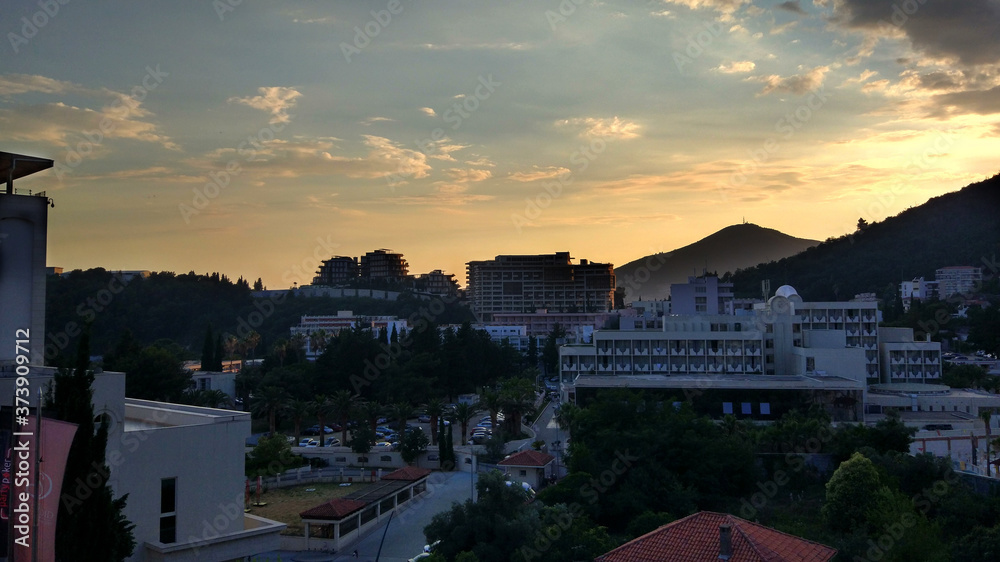 Beautiful Sunset in Budva, Montenegro