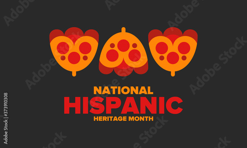 National Hispanic Heritage Month in September and October. Hispanic and Latino Americans culture. Celebrate annual in United States. Poster, card, banner and background. Vector illustration