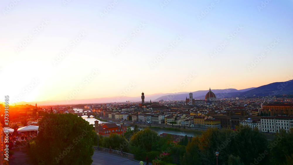 Florenz, Italien: Panorama bei Sonnenuntergang